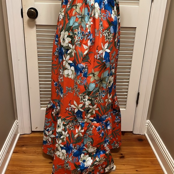 London Times Babydoll Tiered Maxi Dress in Original Blue - Picture 15 of 17